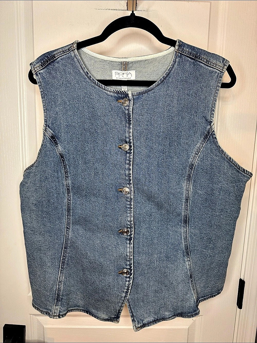 Sofia Jeans by Sofia Vergara Women's Denim Vest Blue Size XXL (20)